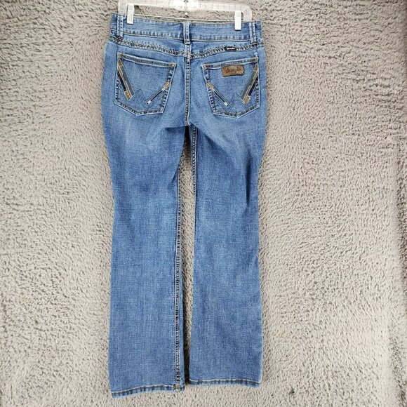 Wrangler Jeans Womens 9 Tall Medium Wash Stretch Mid Rise Bootcut *Read* - Picture 1 of 14